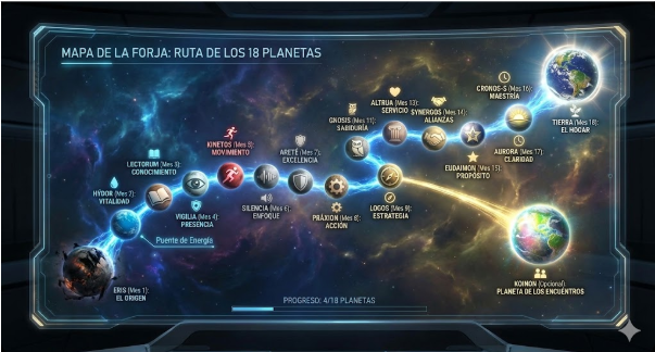 Mapa de la Forja: Ruta de los 18 Planetas